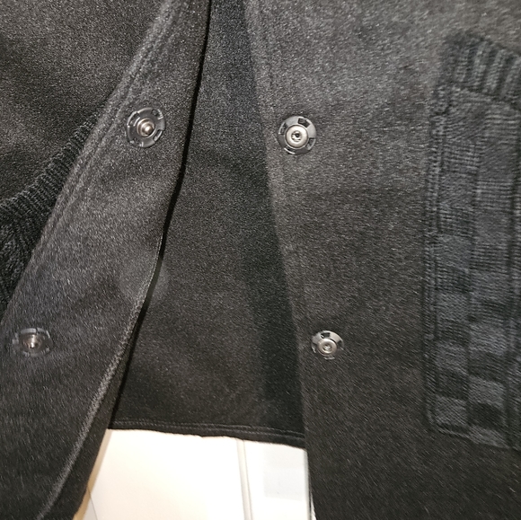 Heavy soft felt like jacket with knit sweater sleeves & pockets - Picture 3 of 6